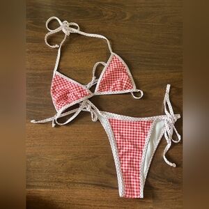 Red Gingham Bikini Set